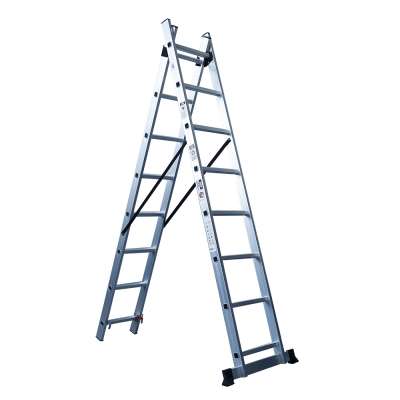 China manufacturer aluminium climbing ladder with High Quality 2section combination ladders